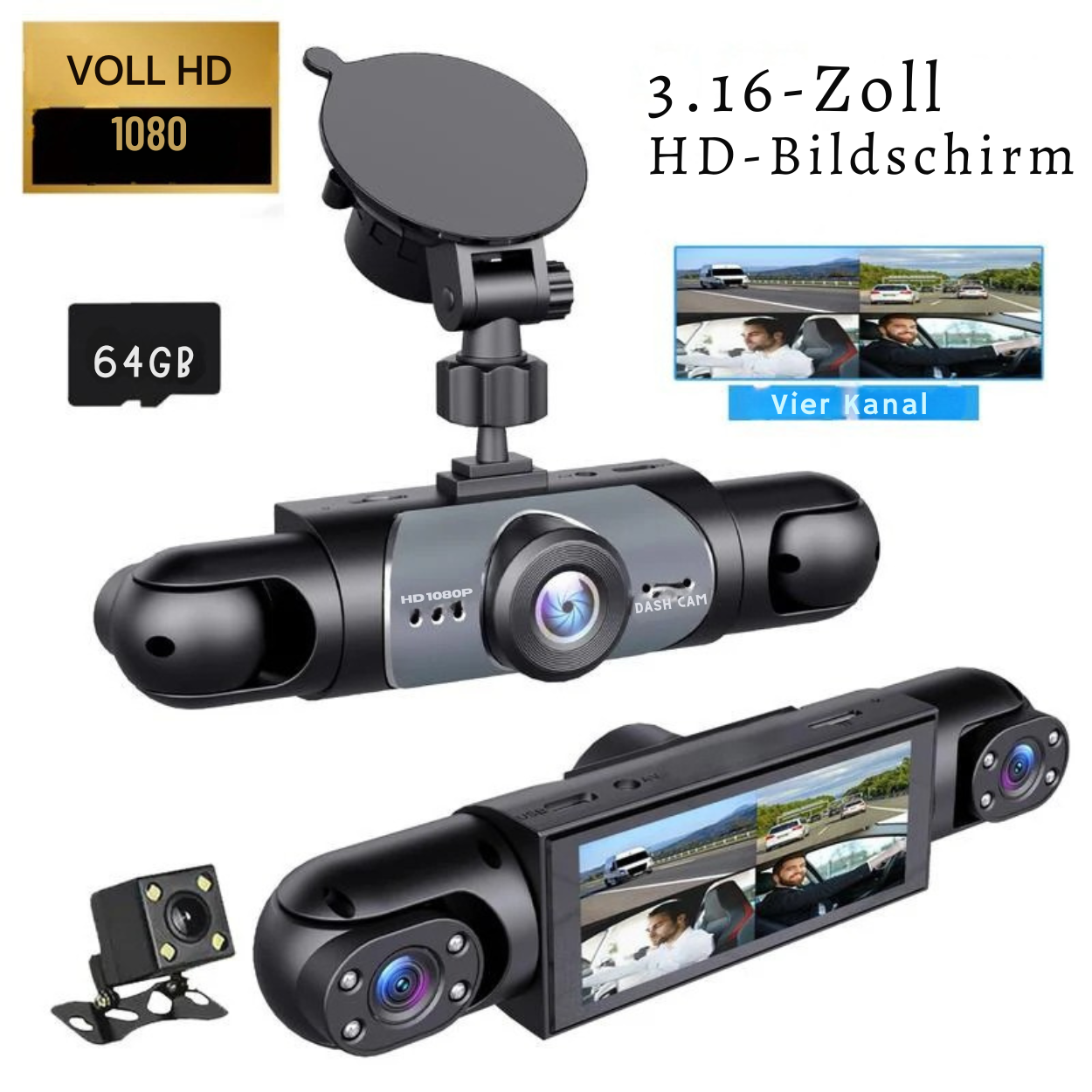 4 Kanal Auto Dashcam