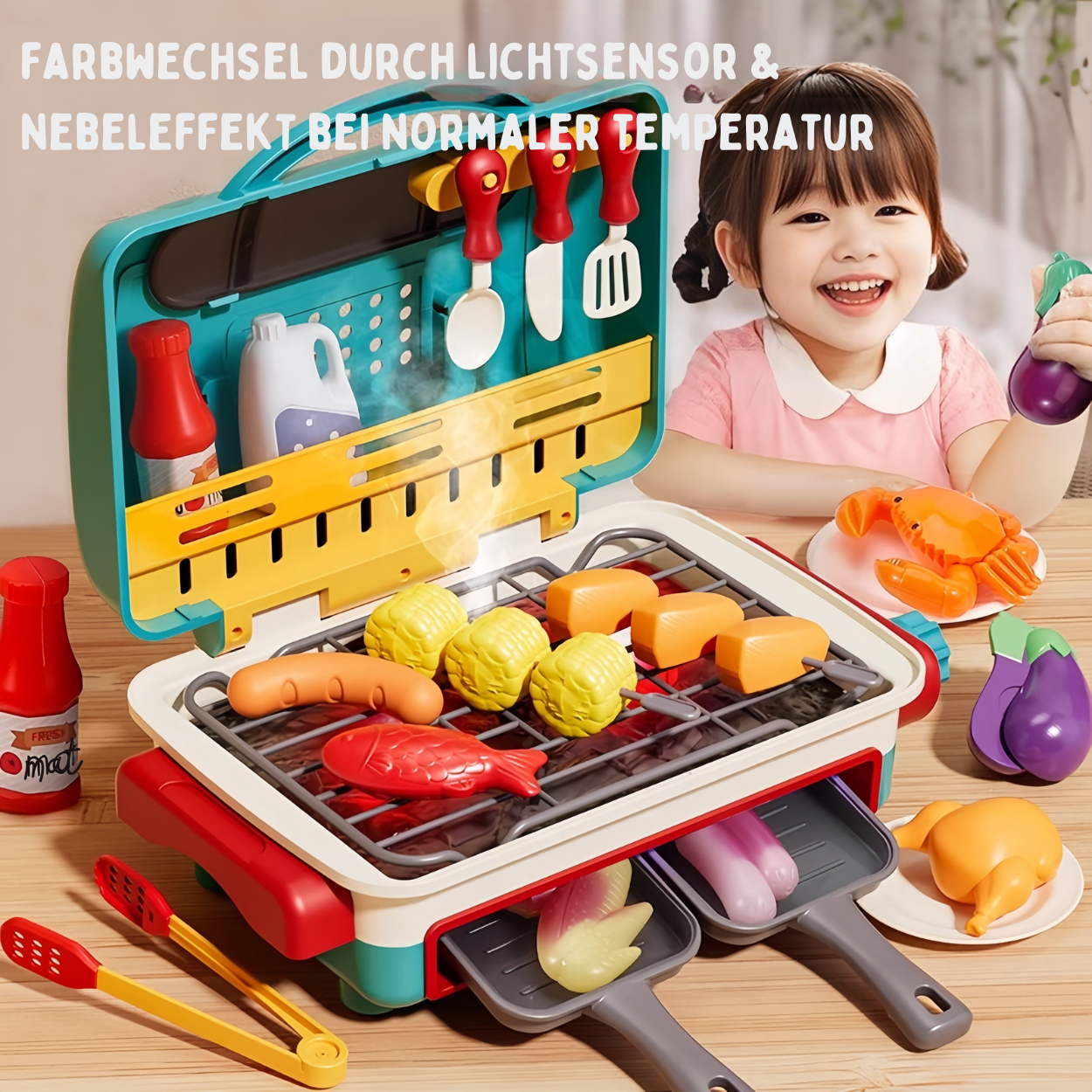 Spielzeug-Grillofen mit simuliertem Sprühnebel